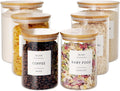 Set of 6 Glass Flour and Sugar Jars with Airtight Lids
