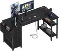 L Shaped Gaming Desk with Drawers & Power Outlet - 55 in Corner Desk