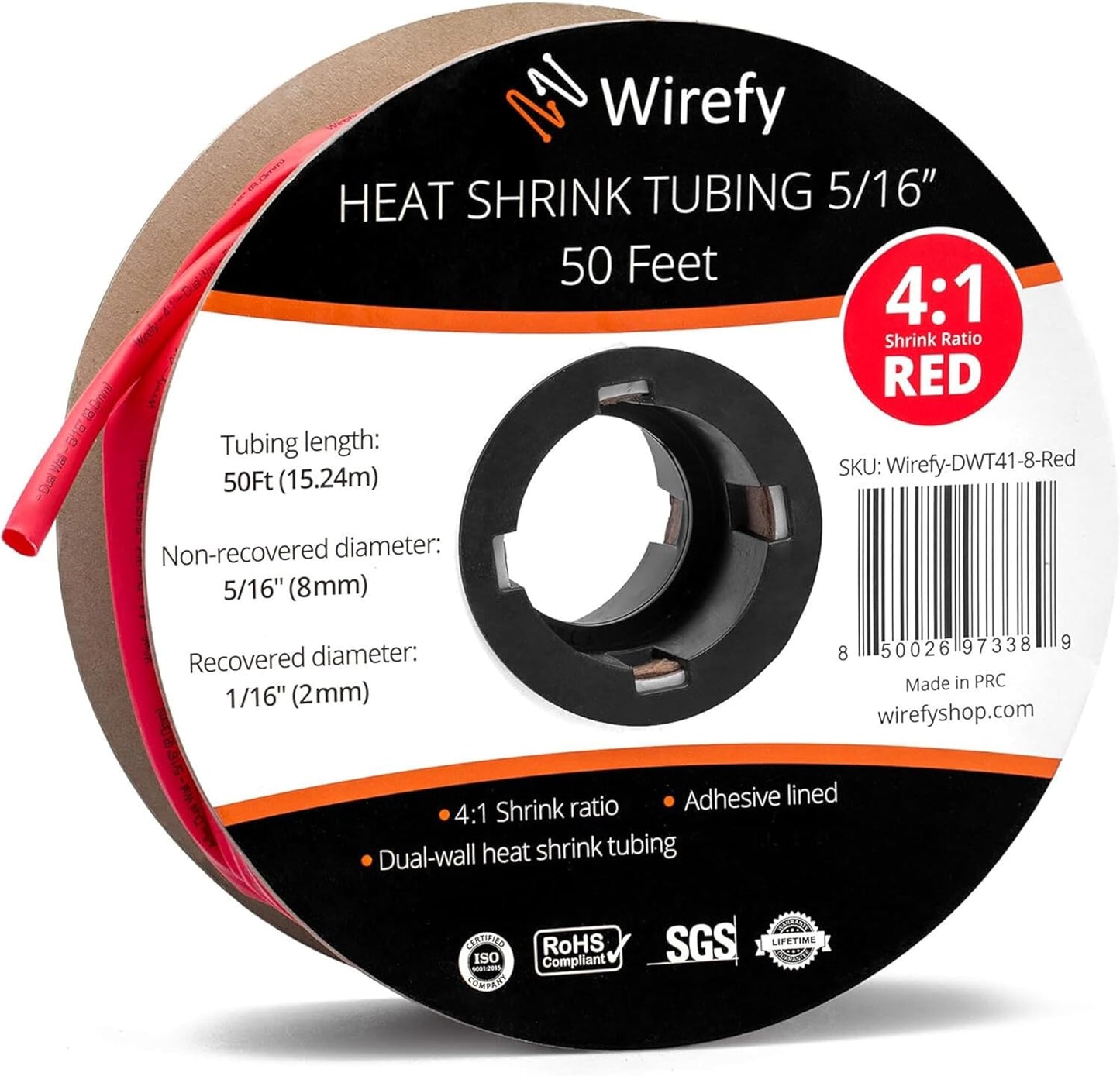 Wirefy 5/16 Heat Shrink Tubing - Durable Adhesive Lined Roll