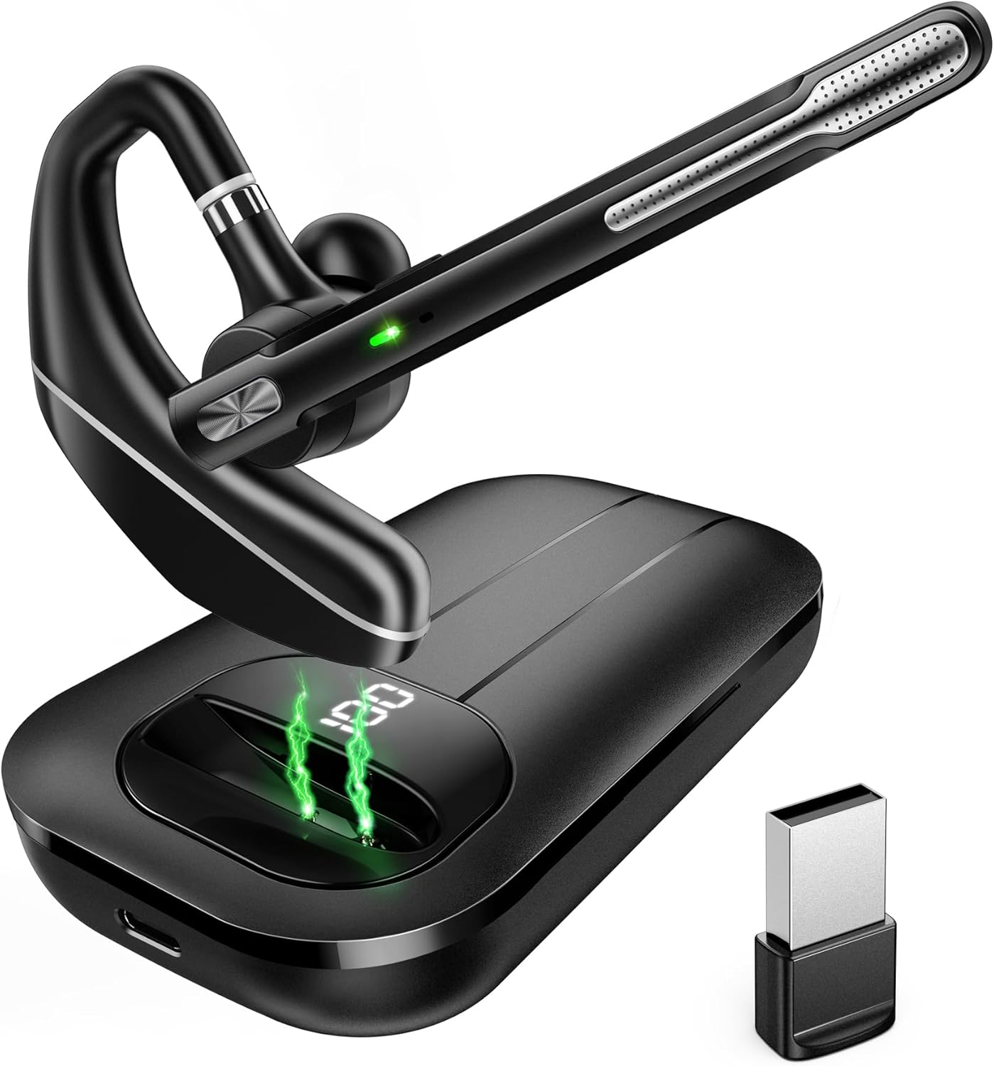 EKVANBEL Bluetooth Headset: 96H Talktime & Noise Canceling