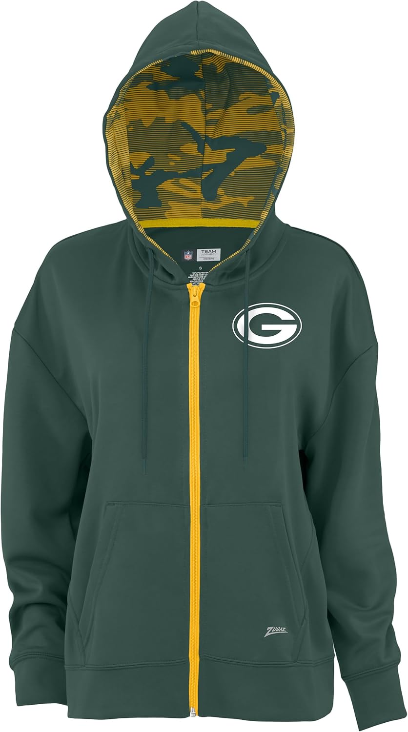 Zubaz NFL Women's Full Zip Hoodie for Ultimate Comfort