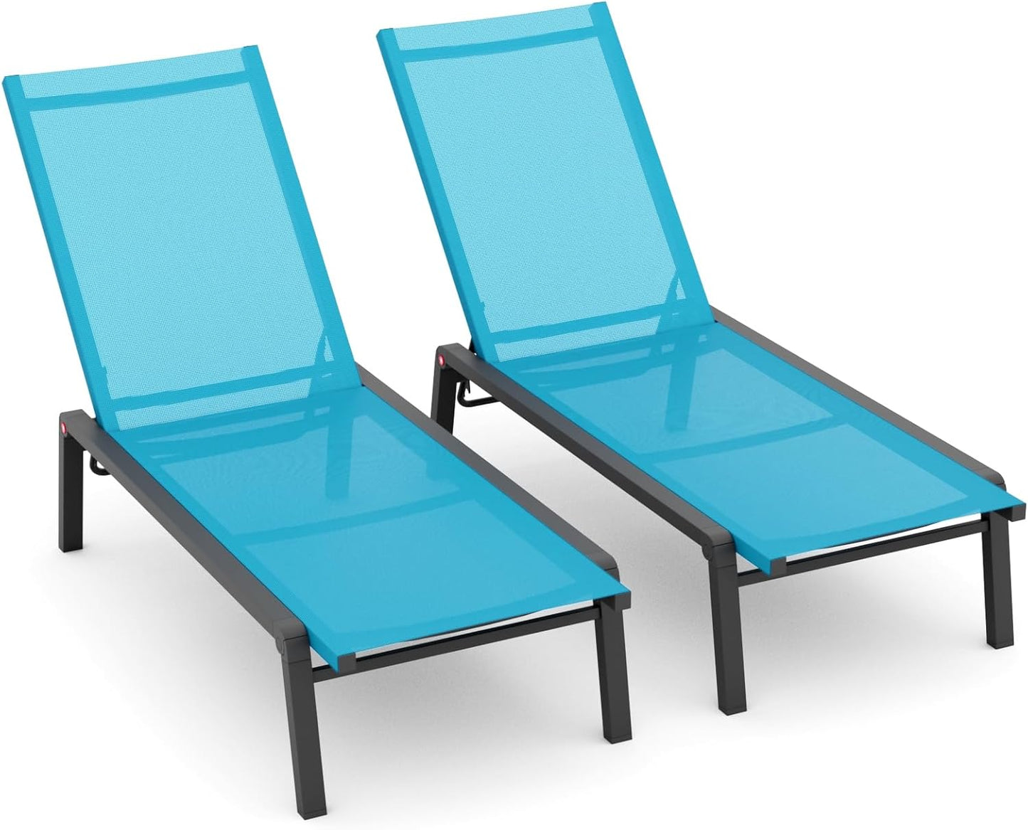 Adjustable Aluminum Chaise Set x2 for Ultimate Comfort