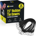 Pack of 50 Tarp Straps 15in Natural Rubber Bungee Cords - Cold-Weather