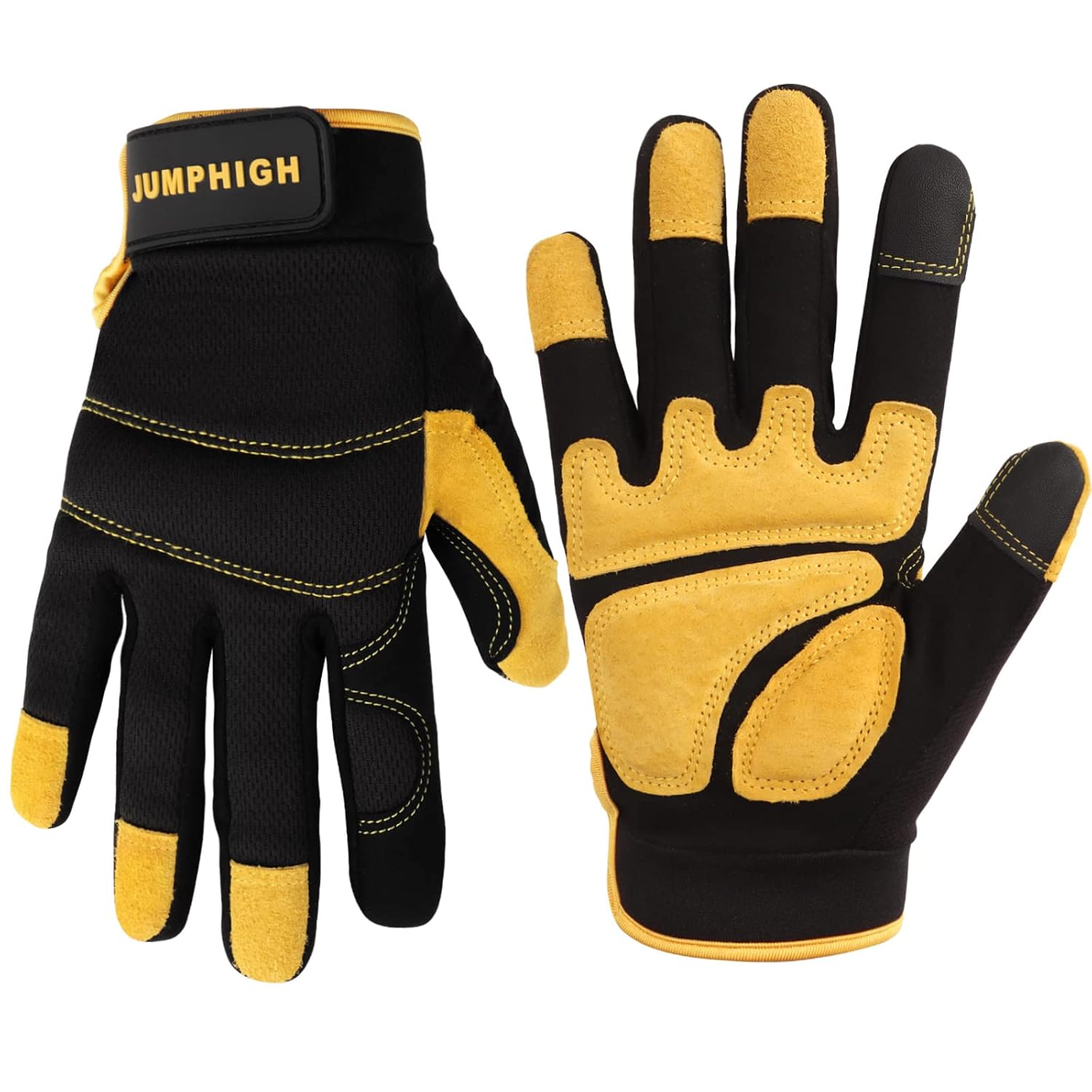 JUMPHIGH Men's Utility Work Gloves, Touchscreen Compatible