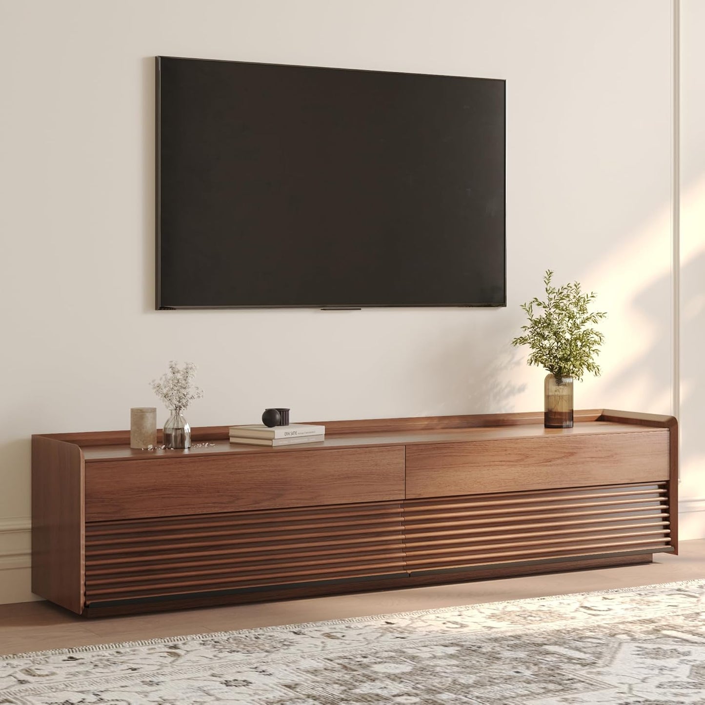 POVISON 78.74 Modern TV Stand with LED Light