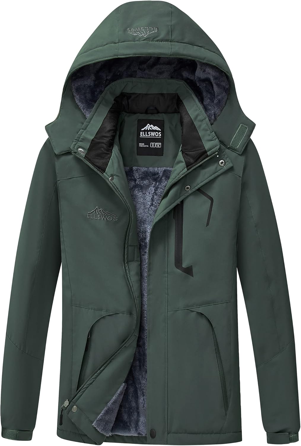 Waterproof Ski Jacket for Men - Warm Hooded Winter Coat