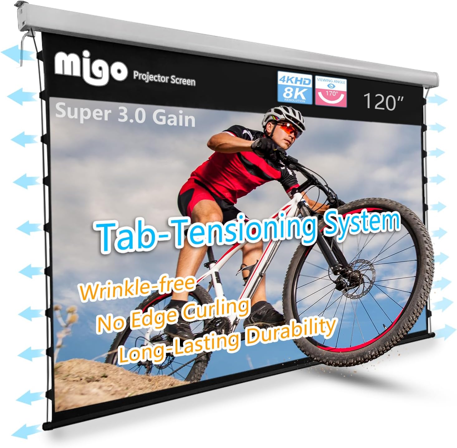 120 Inch Pull Down Projector Screen for Home Theater Experience