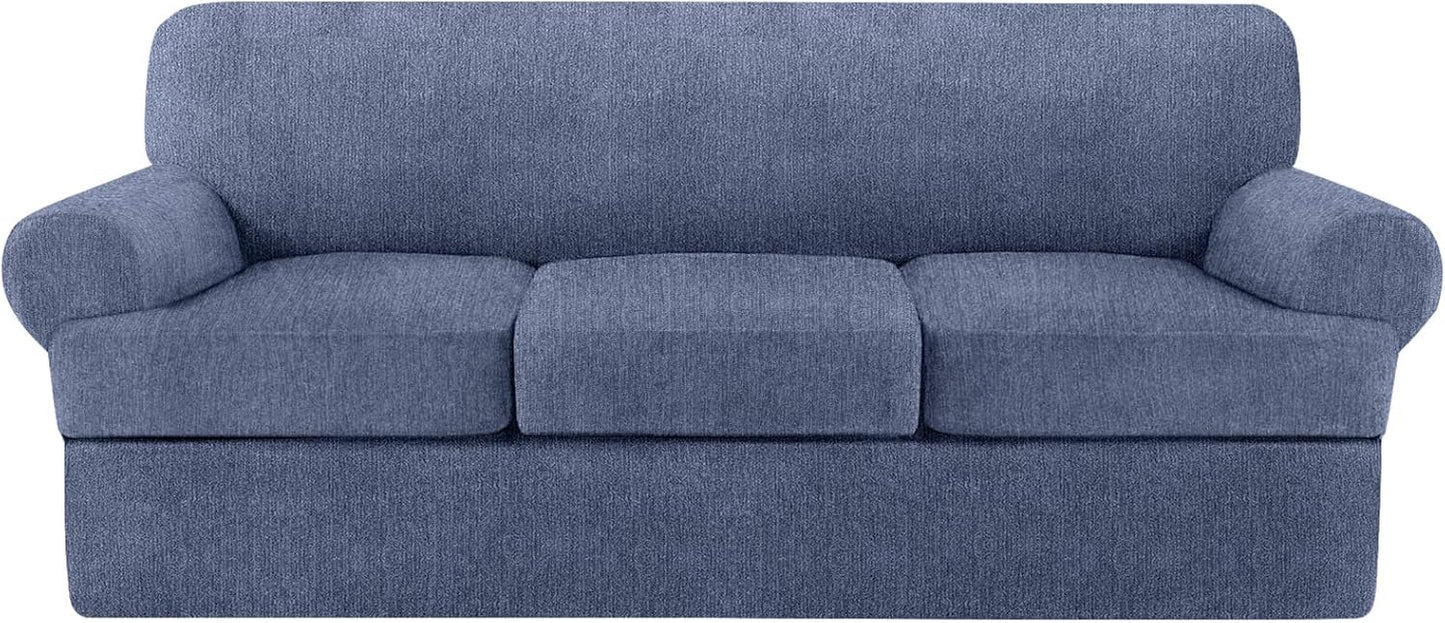 T Cushion Sofa Slipcover 4 Pieces for Soft Couch Protection