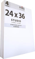 milo Pro Stretched Artist Canvas 24x36 in Pack of 4 - Ready to Paint