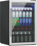 Compact 145Can Beverage Fridge With Glass Door - Under Counter Cooler