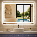 32x48 in LED Bathroom Mirror with Front and Backlit Dimming - Anti Fog