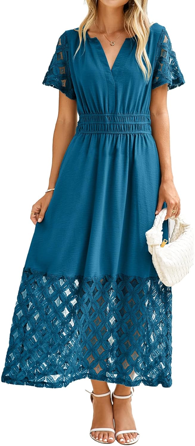 Simplee Womens Summer Boho Maxi Dress with Pockets and Style
