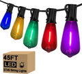 45Ft Multicolor Outdoor String Lights ST40 Edison Bulbs - Cozy Patio