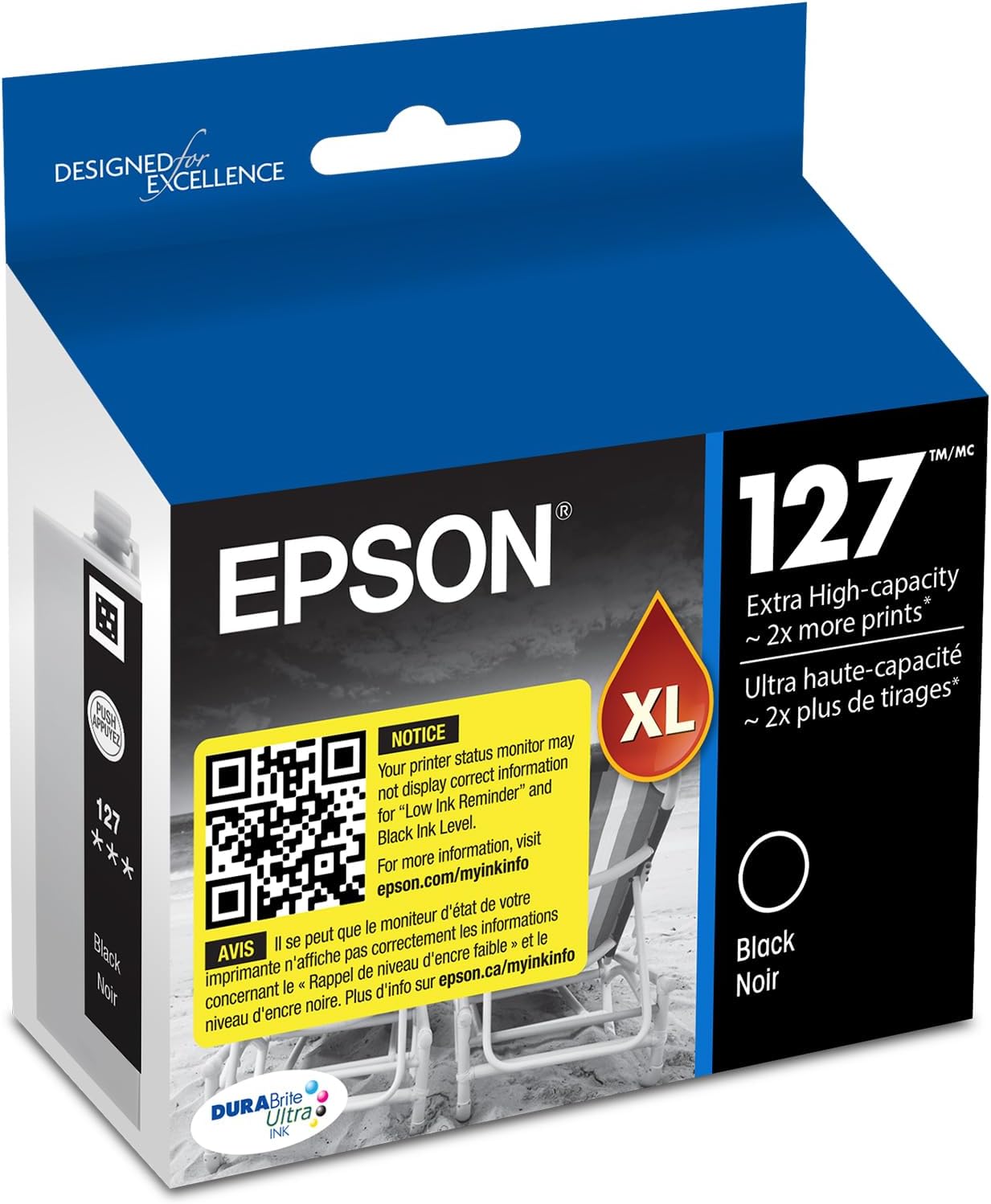 EPSON 127 DURABrite Ultra Ink Black Cartridge for Quality Prints