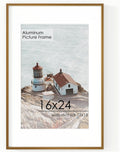16x24 Frame with Mat for 12x18 Poster - Minimalist Metal Bronze