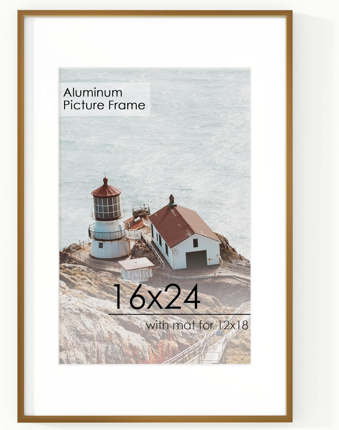 16x24 Picture Frame with Mat for 12x18 Photos in Bronze