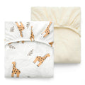 Muslin Fitted Crib Sheets 52x28 2-Pack - Bravery Giraffe Cotton