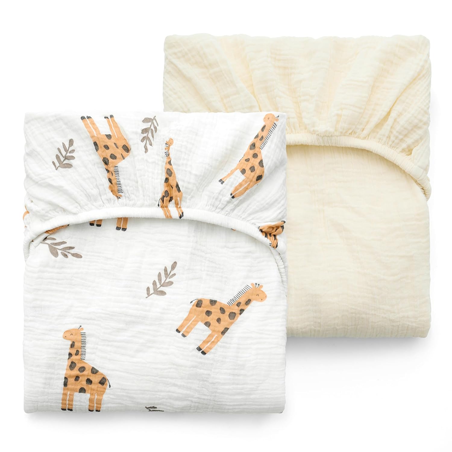 Momcozy Muslin Fitted Crib Sheets for Comfortable Baby Sleep