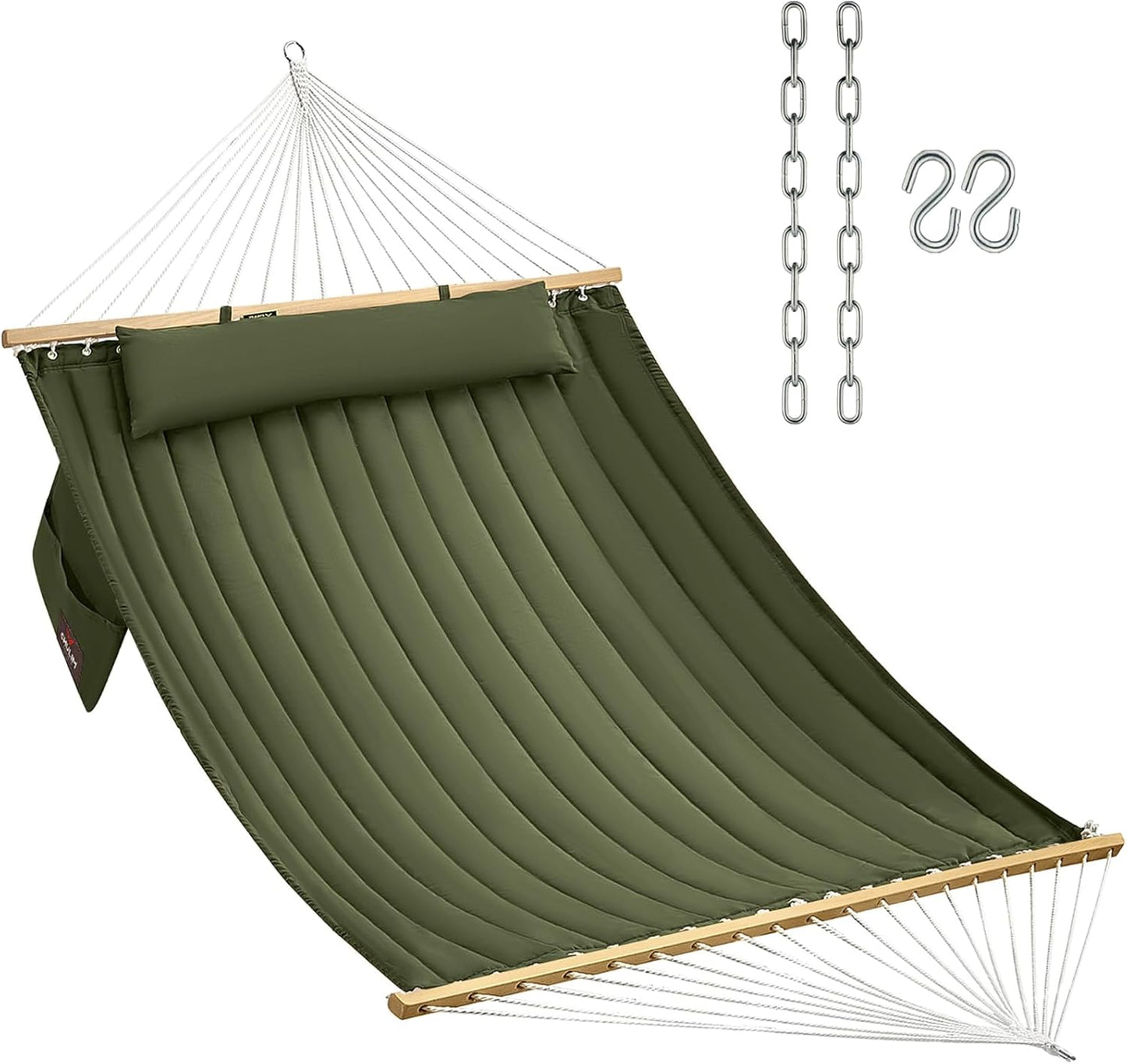 Double Quilted Fabric Hammock for Outdoor Relaxation and Comfort