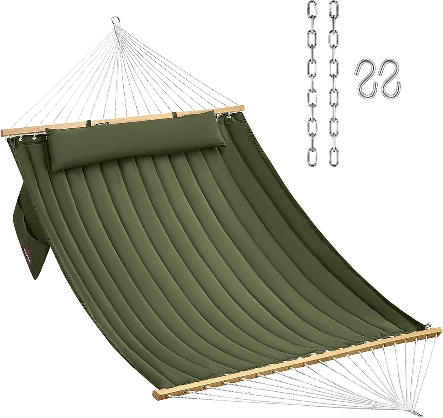 Double Quilted Fabric Hammock for Outdoor Relaxation and Comfort