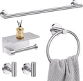 5-Piece Towel Bar Set Brushed Nickel Bathroom Hardware - Durable