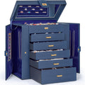 Extra Large 6-Tier Jewelry Box Organizer - Large Capacity Blue