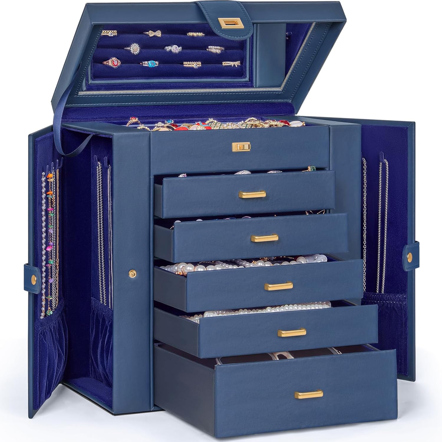 AKOZLIN Extra Large 6-Tier Jewelry Box Organizer for Women