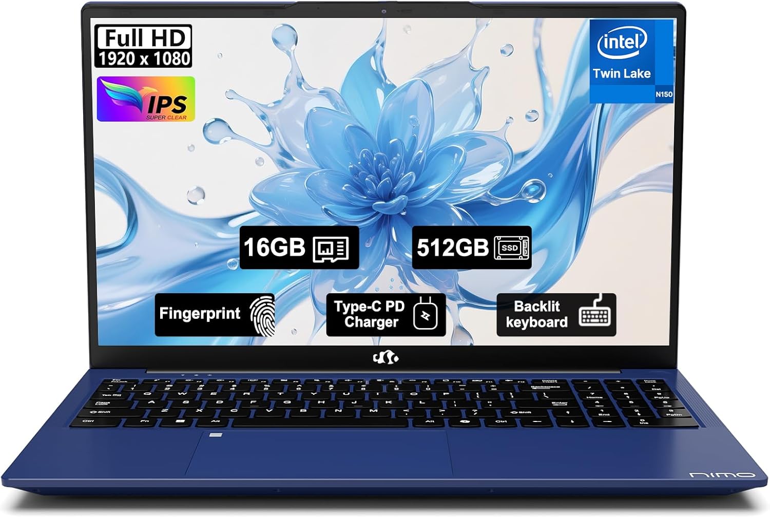 NIMO 15.6 FHD IPS Laptop with 16GB RAM and 512GB SSD