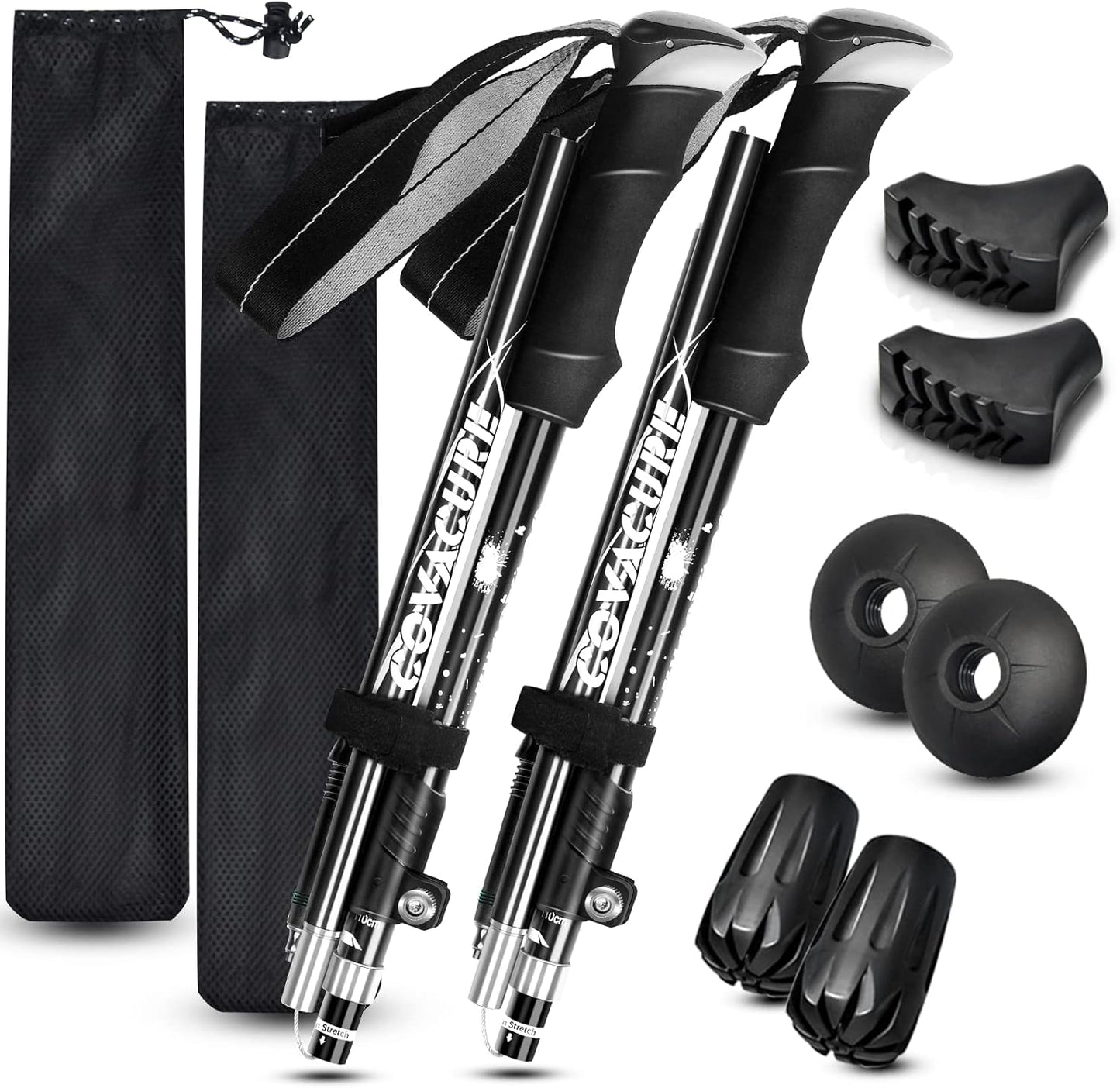 Covacure Collapsible Hiking Poles - Lightweight Trekking Gear