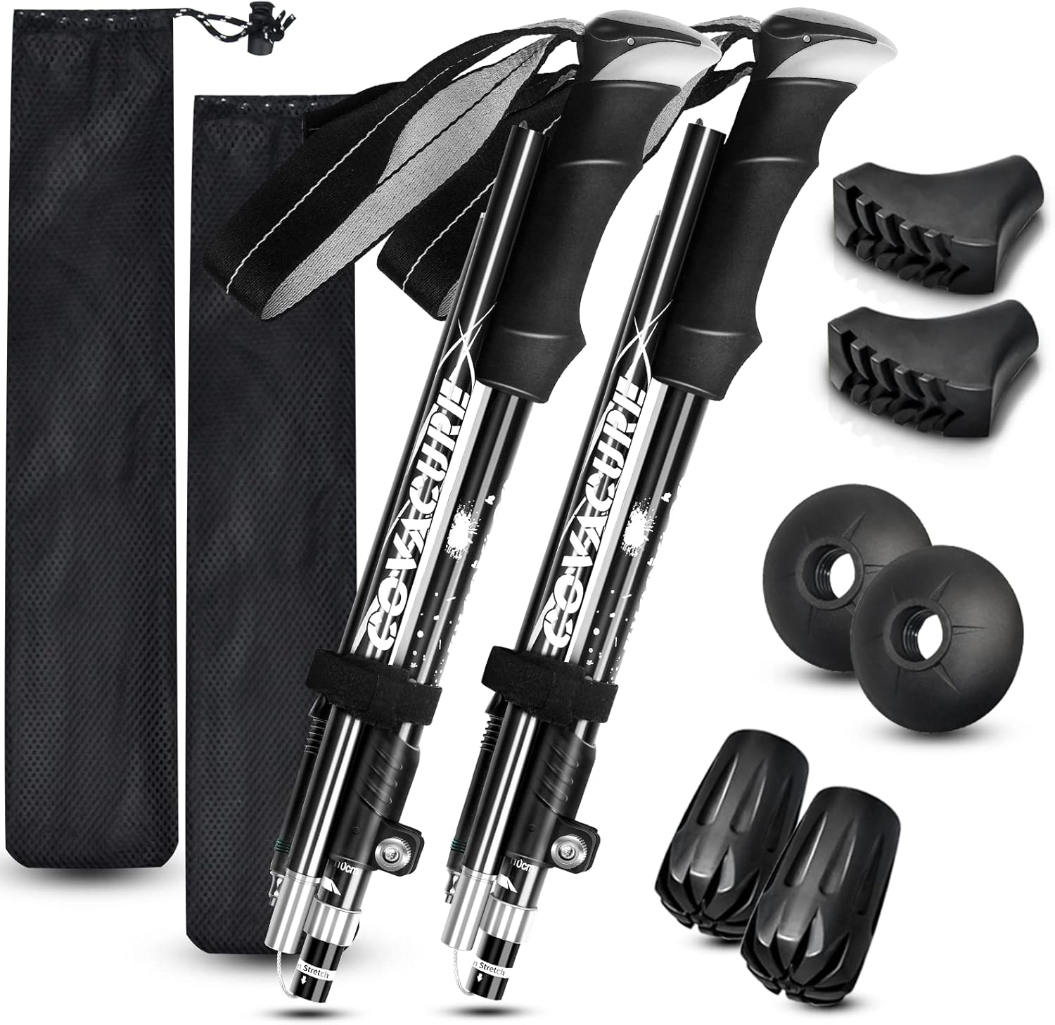 Covacure Collapsible Hiking Poles - Lightweight Trekking Gear