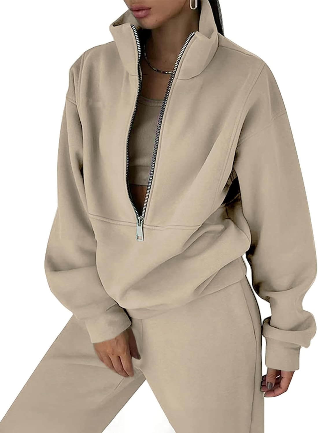 Himosyber Women Sweatsuits Half Zip Fleece Joggers Set Review