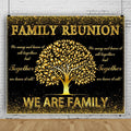 Family Reunion Backdrop 10x8ft Black and Gold Family Tree - Large