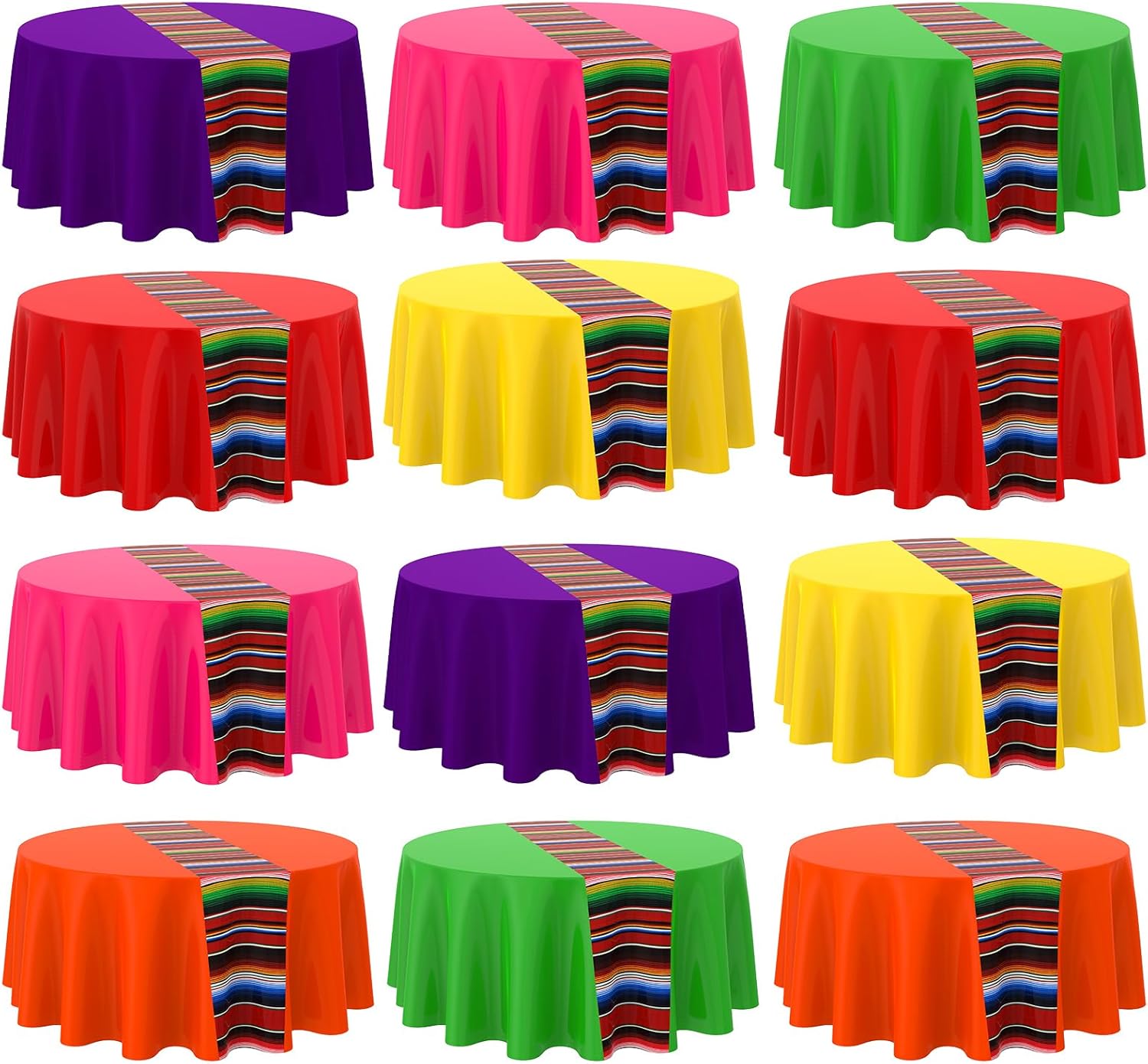 Oudain 12 Pcs Mexican Fiesta Tablecloths for Vibrant Parties