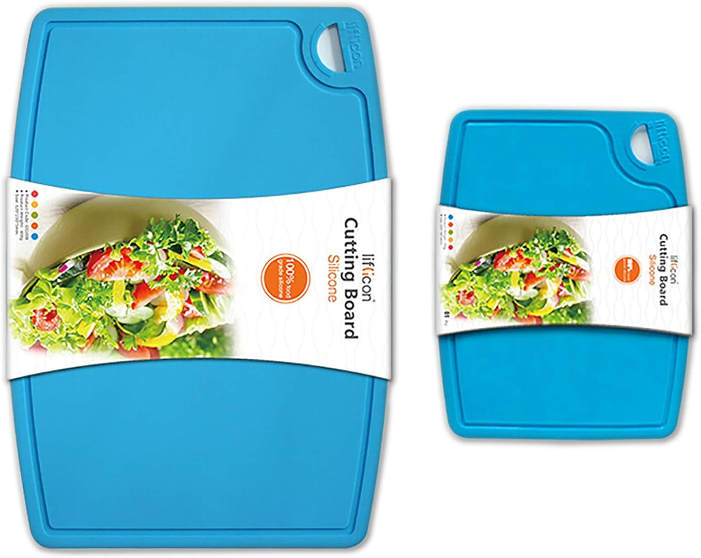 Liflicon Thick Silicone Cutting Boards Set for Kitchen Use