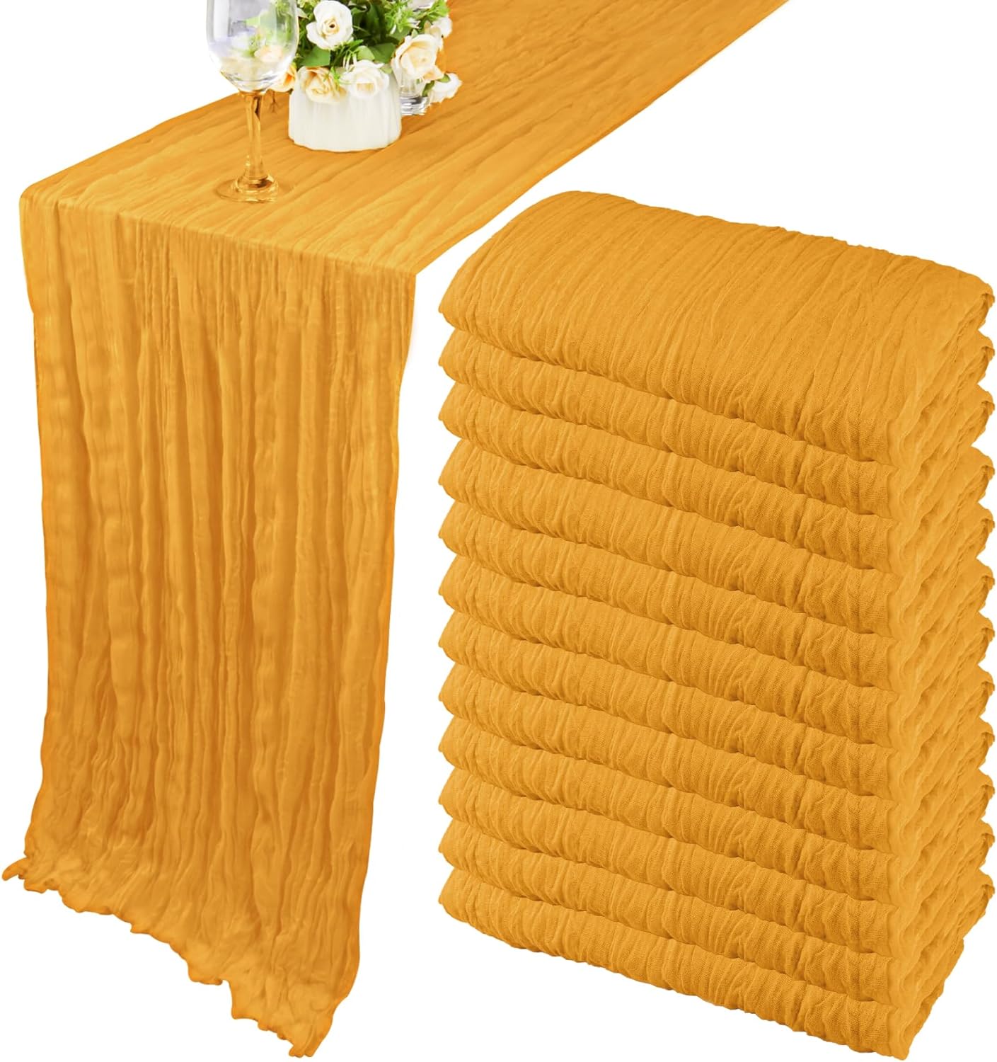 10Ft Cheesecloth Table Runner Set for Elegant Party Decor