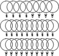 Curtain Rings with Clips 28 Pack - Smooth Slide Vintage Hooks