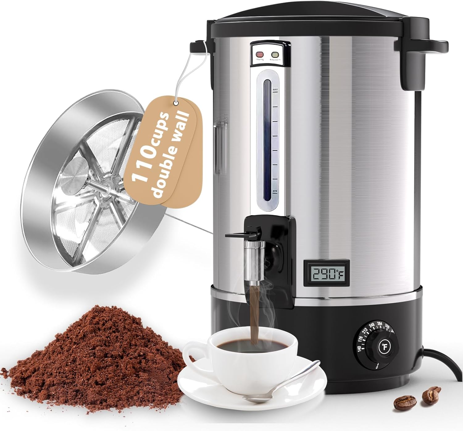 Hijolla Commercial Coffee Urn - Fast Brewing, Large Capacity
