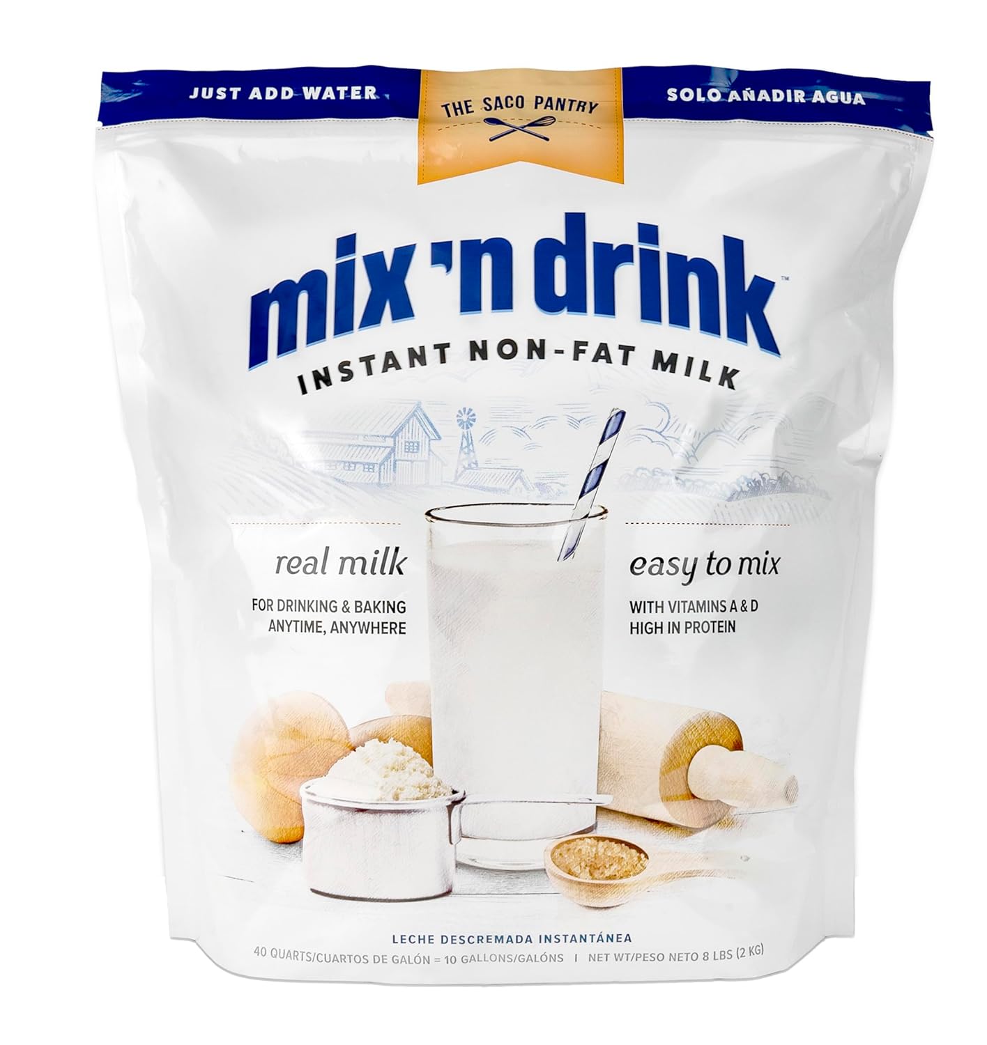 SACO Mix 'n Drink Instant Skim Milk - Fat-Free & High Calcium