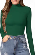 MANGOPOP Women's Mock Turtle Neck Slim Fit Long Sleeve Tee