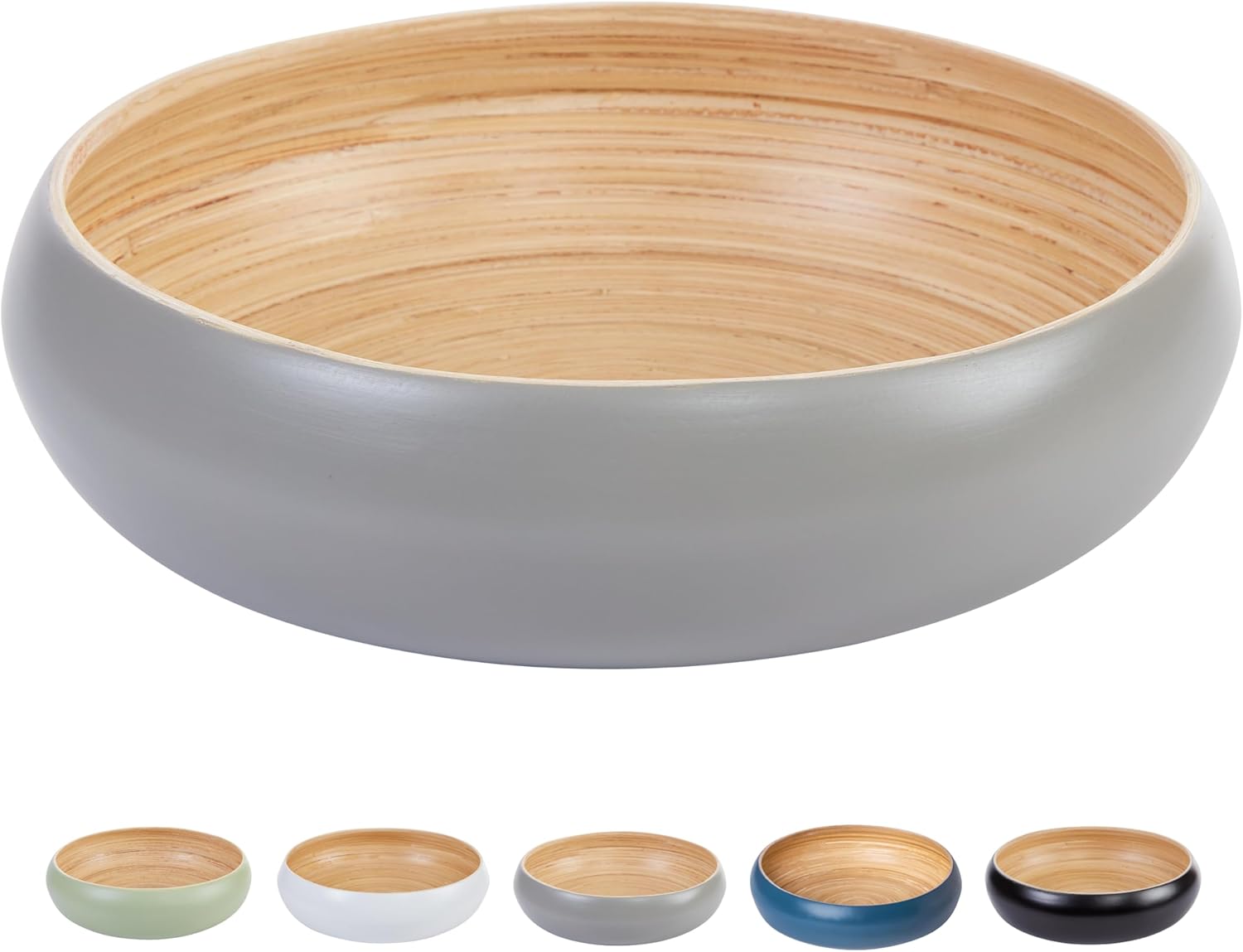 Large Bamboo Fruit Bowl for Kitchen Counter and Decor