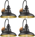 Dusk to Dawn Outdoor Barn Light Fixture 4-Pack - Sensor Gooseneck