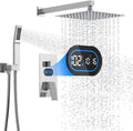 Shower Faucet Set with Hydro Power Temperature Display - Rainfall 12in