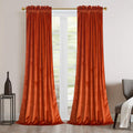 Velvet Red Orange Curtains for Living Room - Thermal Blackout Panels
