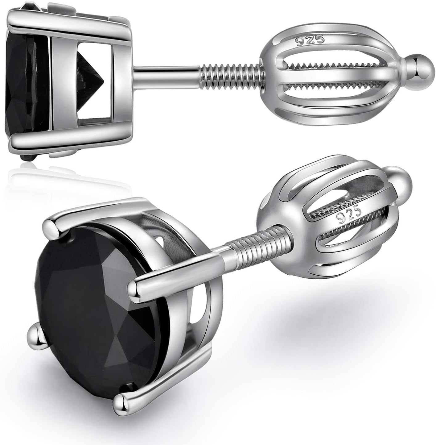 Stud Earrings with Screw Back in 925 Sterling Silver for All