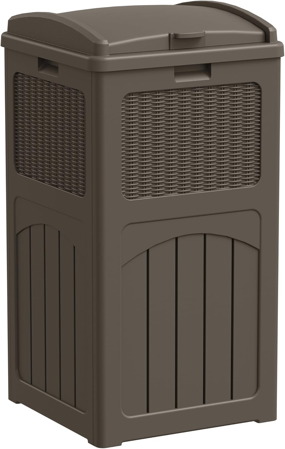 Greesum 33 Gallon Outdoor Trash Can with Lid for Deck and Patio
