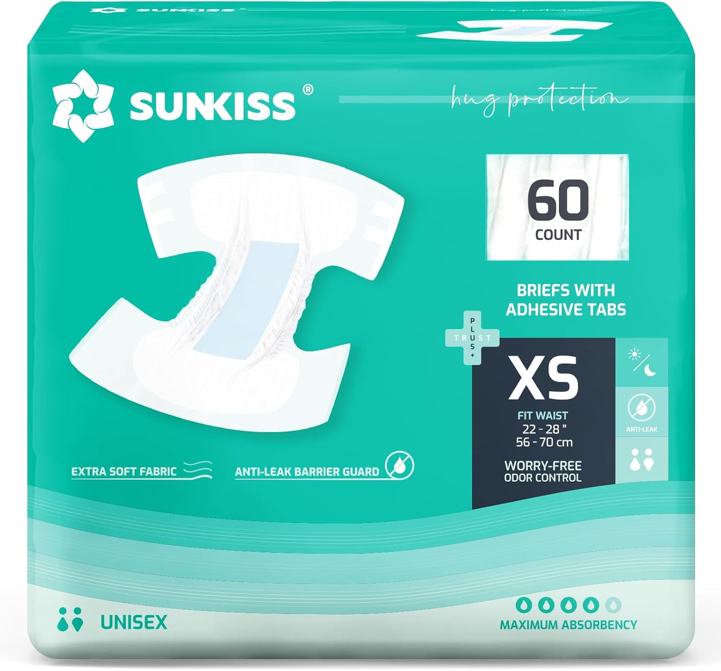 SUNKISS TrustPlus Adult Diapers with Maximum Absorbency for Comfort