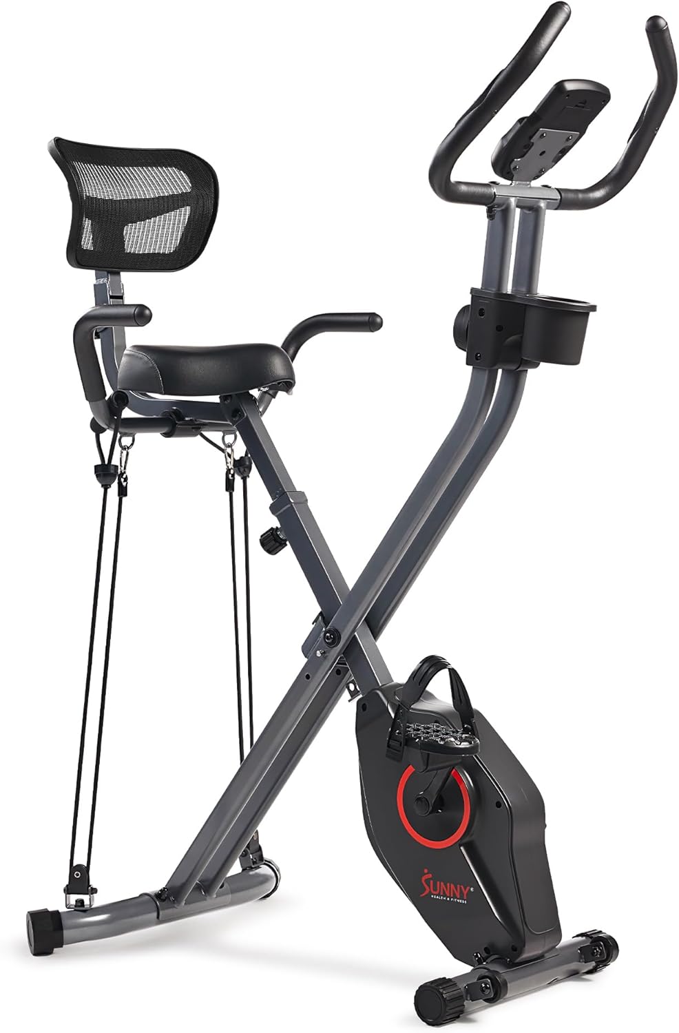 Sunny Health & Fitness Smart Folding X-Bike for Home Workouts