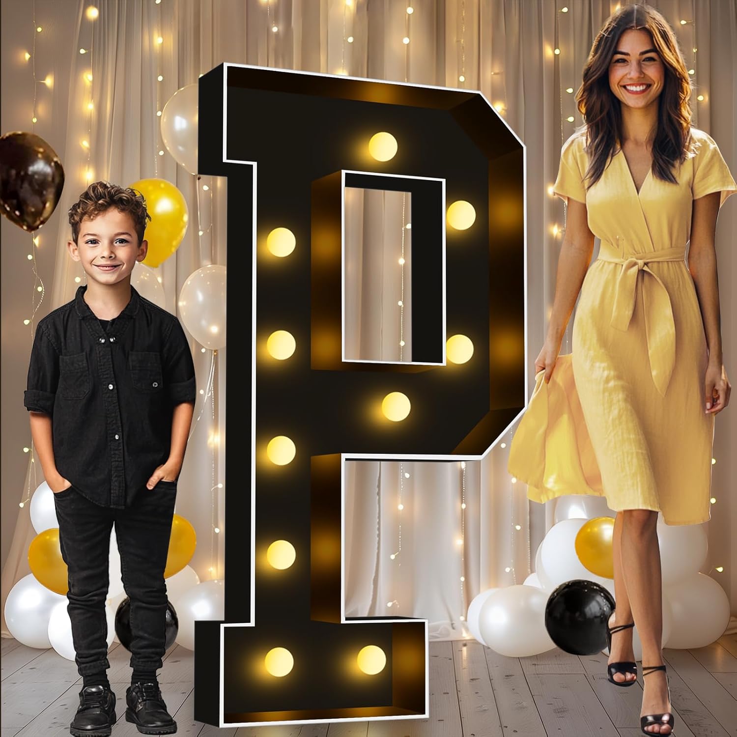 Pooqla 4 FT Marquee Light Up Letters for Party Decorations