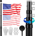 25FT Telescoping Flag Pole Kit - Heavy Duty Aluminum Flagpole