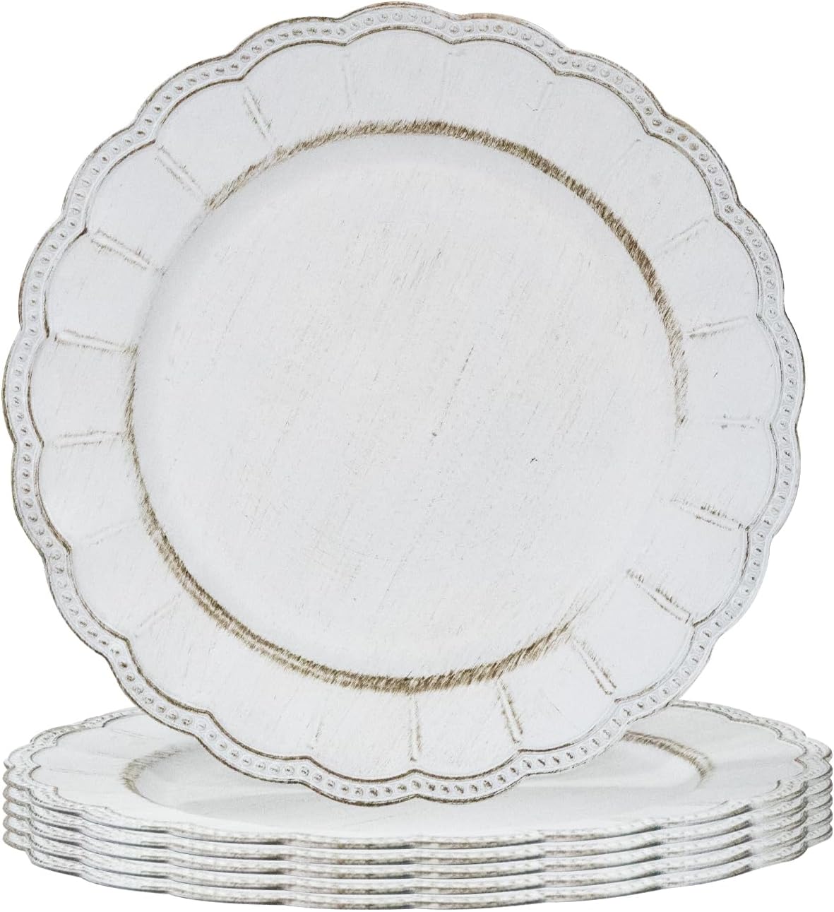 Antique White Plate Chargers for Elegant Table Settings
